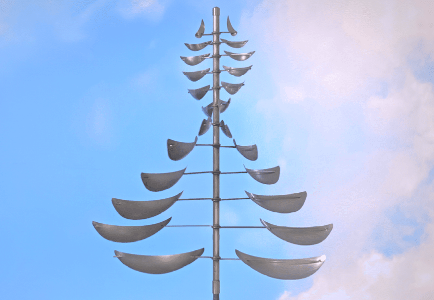 A tree made of metal with many branches. Description generated by AI