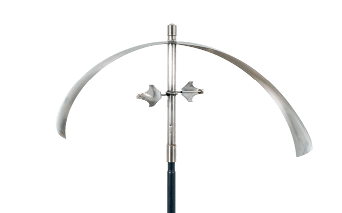 A white umbrella with a black pole. Description generated by AI