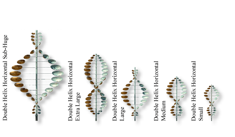 Double Helix Horizontal Small,Double Helix Horizontal Medium,Double Helix Horizontal Large,Double Helix Horizontal Ex...