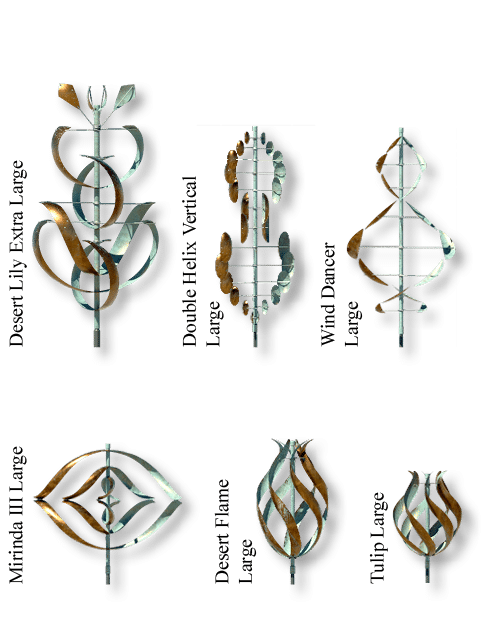 Mirinda III Large,Tulip Large ,Desert Flame Large,Wind Dancer Large,Double Helix Vertical Large,Desert Lily Extra Larg